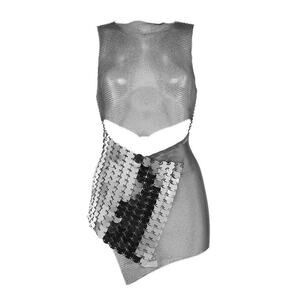 Fannie Schiavoni Mesh And Scale Mini Dress - XS